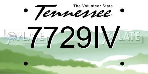 7729IV Tennessee License Plate