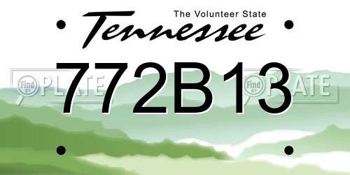 772B13 Tennessee License Plate