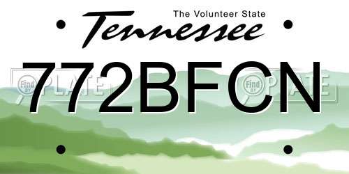 772BFCN Tennessee License Plate