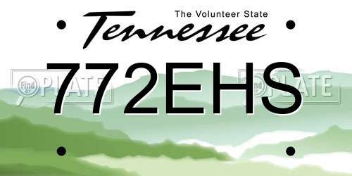 772EHS Tennessee License Plate