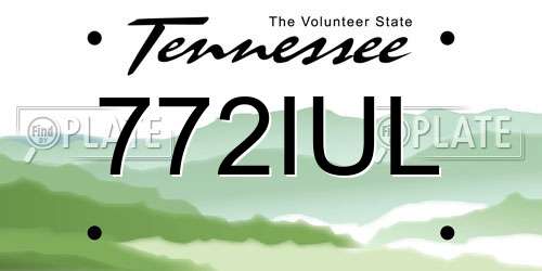 772IUL Tennessee License Plate