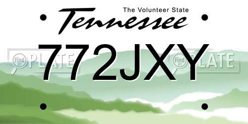 772JXY Tennessee License Plate