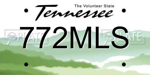 772MLS Tennessee License Plate