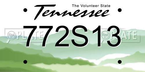 772S13 Tennessee License Plate
