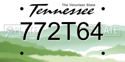 772T64 Tennessee License Plate