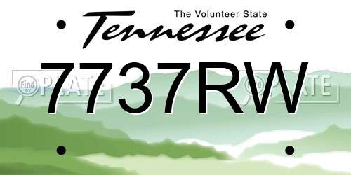 7737RW Tennessee License Plate