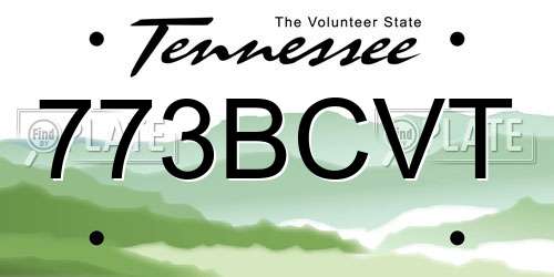 773BCVT Tennessee License Plate