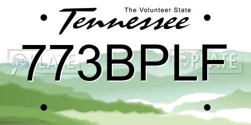 773BPLF Tennessee License Plate