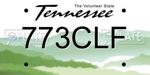 773CLF Tennessee License Plate