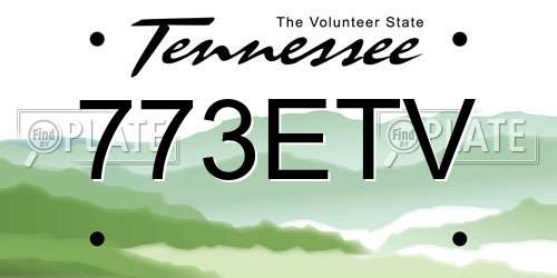 773ETV Tennessee License Plate