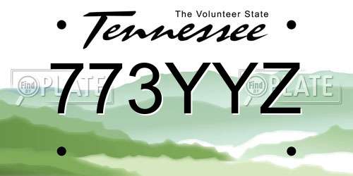 773YYZ Tennessee License Plate