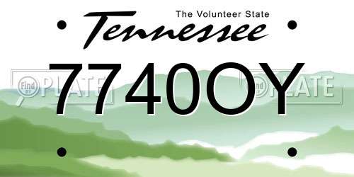 7740OY Tennessee License Plate