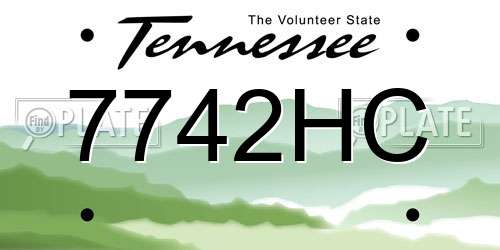 7742HC Tennessee License Plate