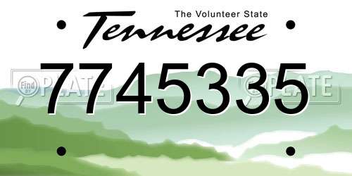 7745335 Tennessee License Plate