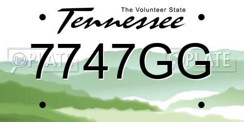 7747GG Tennessee License Plate