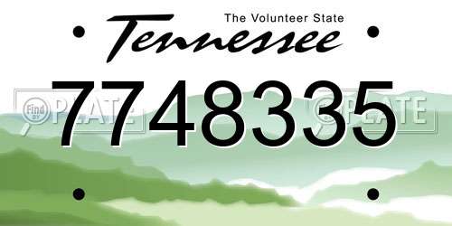 7748335 Tennessee License Plate