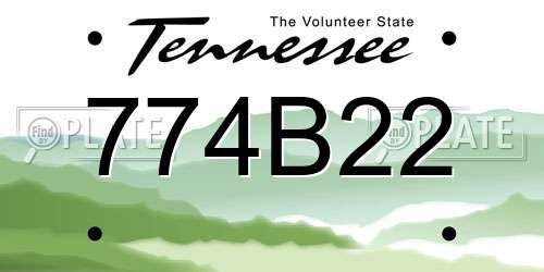 774B22 Tennessee License Plate