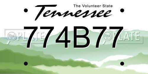 774B77 Tennessee License Plate