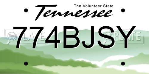 774BJSY Tennessee License Plate