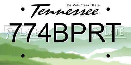 774BPRT Tennessee License Plate