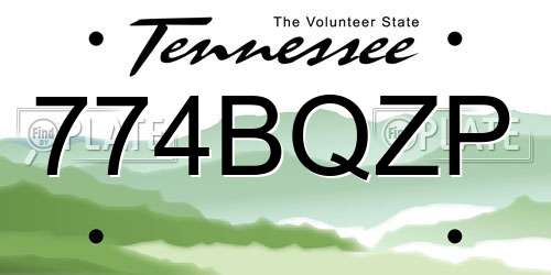 774BQZP Tennessee License Plate