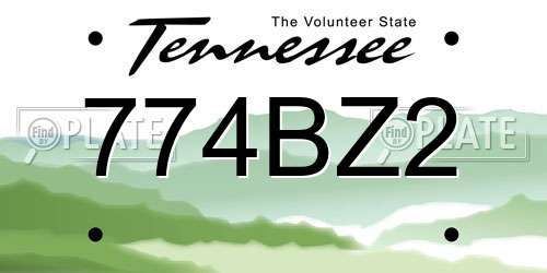 774BZ2 Tennessee License Plate