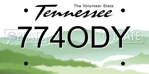 774ODY Tennessee License Plate