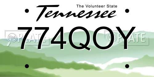 774QOY Tennessee License Plate