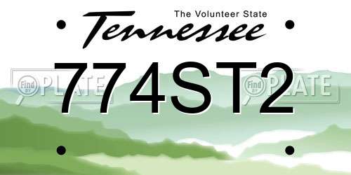774ST2 Tennessee License Plate