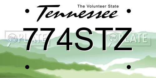 774STZ Tennessee License Plate