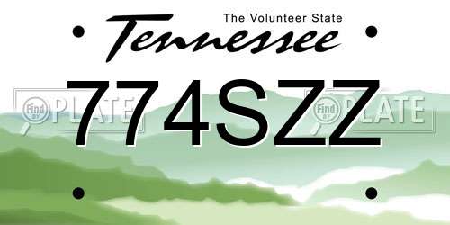 774SZZ Tennessee License Plate