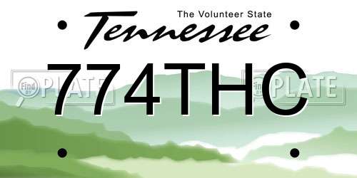 774THC Tennessee License Plate