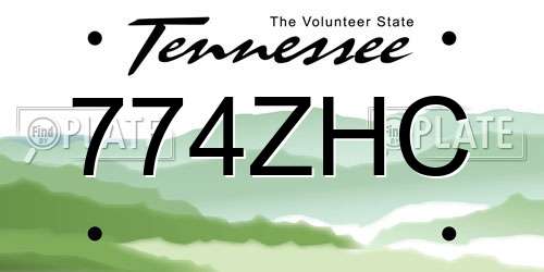 774ZHC Tennessee License Plate