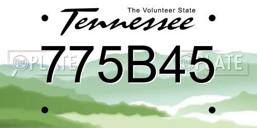 775B45 Tennessee License Plate