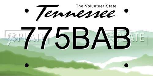 775BAB Tennessee License Plate