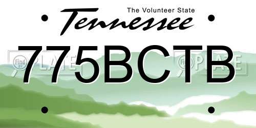 775BCTB Tennessee License Plate