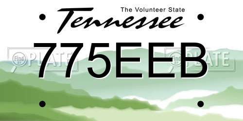 775EEB Tennessee License Plate