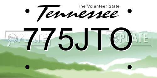 775JTO Tennessee License Plate
