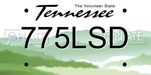 775LSD Tennessee License Plate