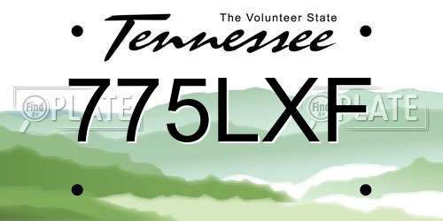 775LXF Tennessee License Plate