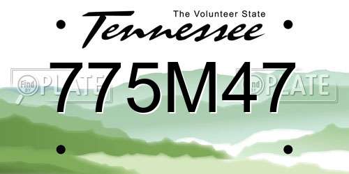 775M47 Tennessee License Plate