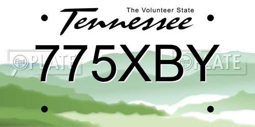775XBY Tennessee License Plate