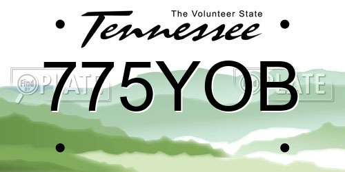 775YOB Tennessee License Plate