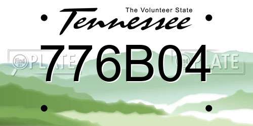 776B04 Tennessee License Plate