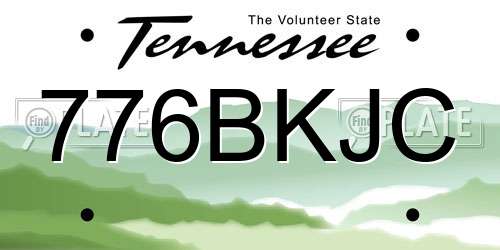 776BKJC Tennessee License Plate