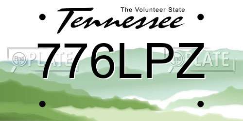 776LPZ Tennessee License Plate