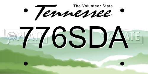 776SDA Tennessee License Plate