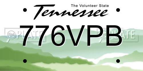 776VPB Tennessee License Plate