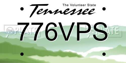 776VPS Tennessee License Plate
