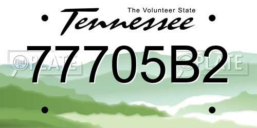77705B2 Tennessee License Plate